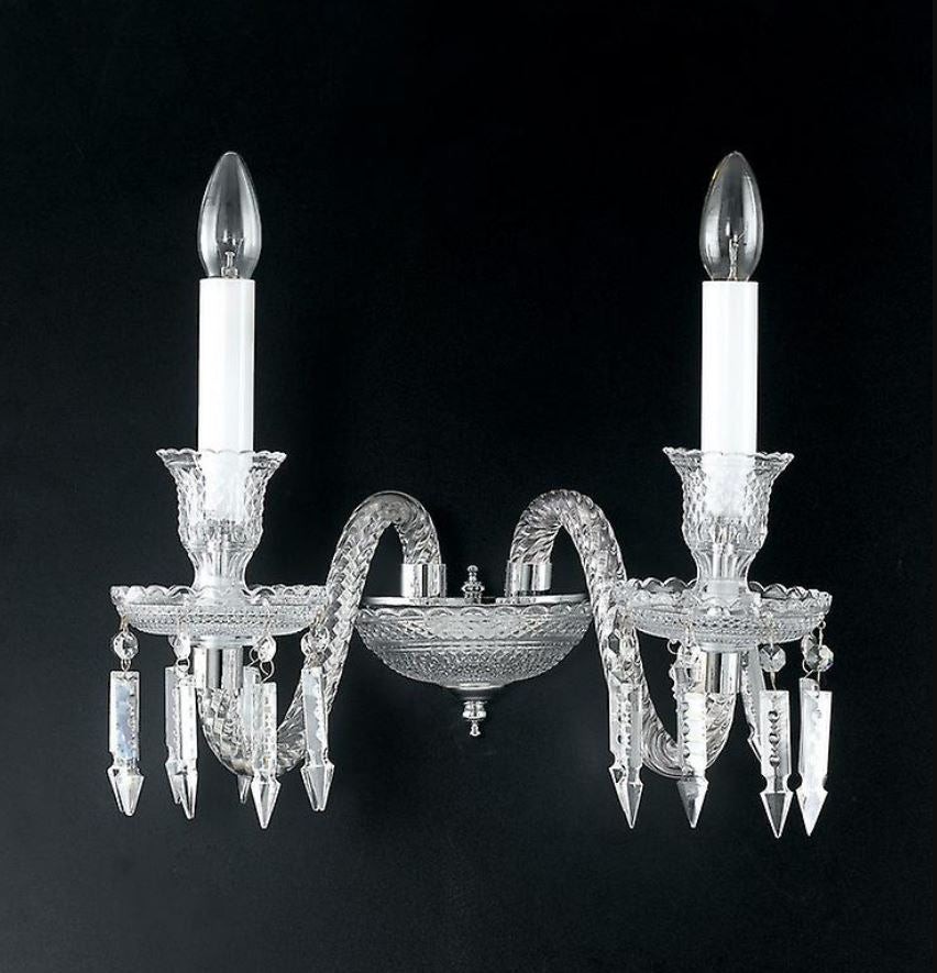Applique 2 luci vetro cristallo rifinitura cromo 2XE14 non incl. LOUVRE Applique 2 luci vetro cristallo rifinitura cromo 2XE14 non incl. LOUVRE
